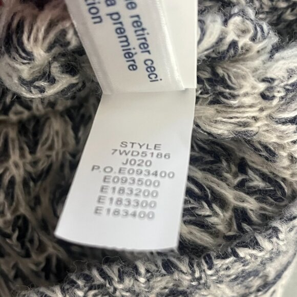 Lucky Brand Pullover Wool Blend Cable Knit Sweater XS Blue Gray Roll Neck - Picture 11 of 14